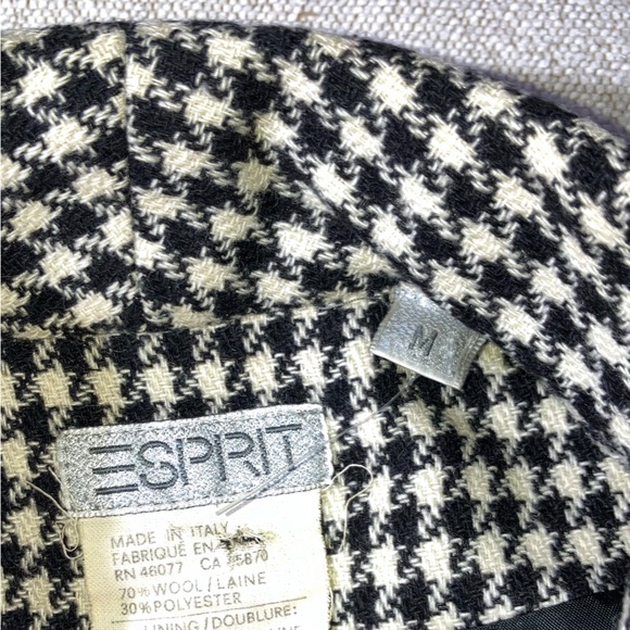Esprit VINTAGE Long Wool Houndstooth Belted Jacket - Picture 16 of 16